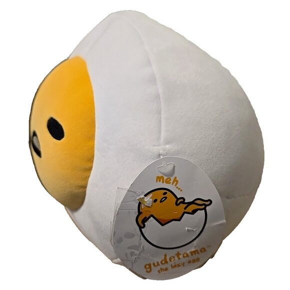 Gudetama Lazy Egg Plush 10” Wht Hard Boiled Egg Yellow Yolk Meh Sanrio Gund New - Picture 4 of 10